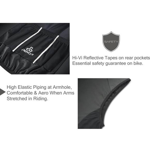 NWOT Cycling Bike Vest 3 Reflective Tape Cargo Pockets Windproof Medium - Picture 4 of 7